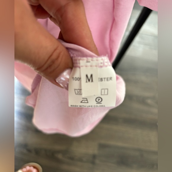 Pink Medium-long dress with a belt. Never worn - Picture 5 of 5